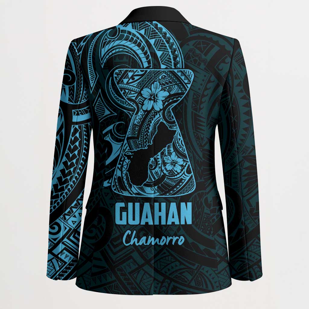 Blue Guam Latte Stone Tribal Tattoo Blazer Hafa Adai Six 7 One - Polynesian Pride