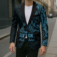 Blue Guam Latte Stone Tribal Tattoo Blazer Hafa Adai Six 7 One - Polynesian Pride