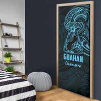 Blue Guam Latte Stone Tribal Tattoo Door Cover Hafa Adai Six 7 One - Polynesian Pride