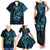 Blue Guam Latte Stone Tribal Tattoo Family Matching Tank Maxi Dress and Hawaiian Shirt Hafa Adai Six 7 One