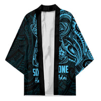 Blue Guam Latte Stone Tribal Tattoo Kimono Hafa Adai Six 7 One - Polynesian Pride