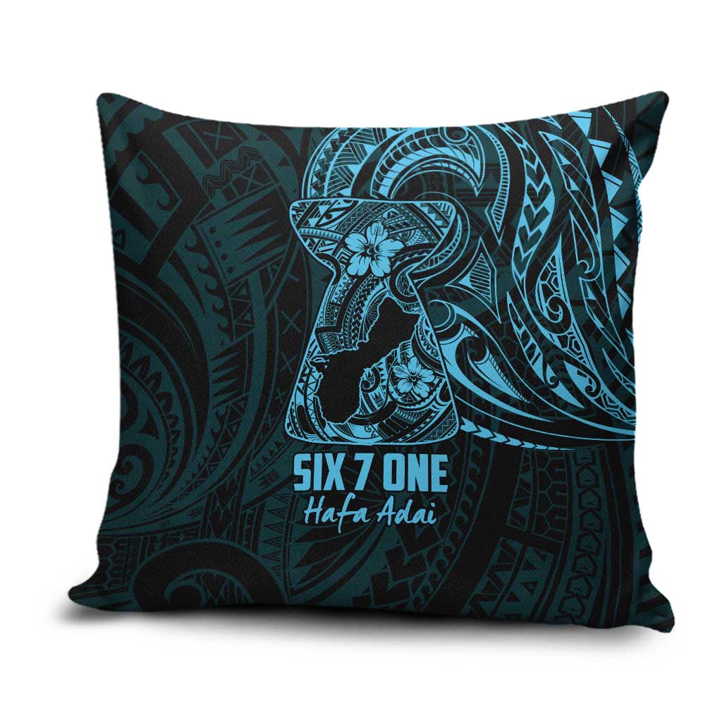 Blue Guam Latte Stone Tribal Tattoo Pillow Cover Hafa Adai Six 7 One - Polynesian Pride