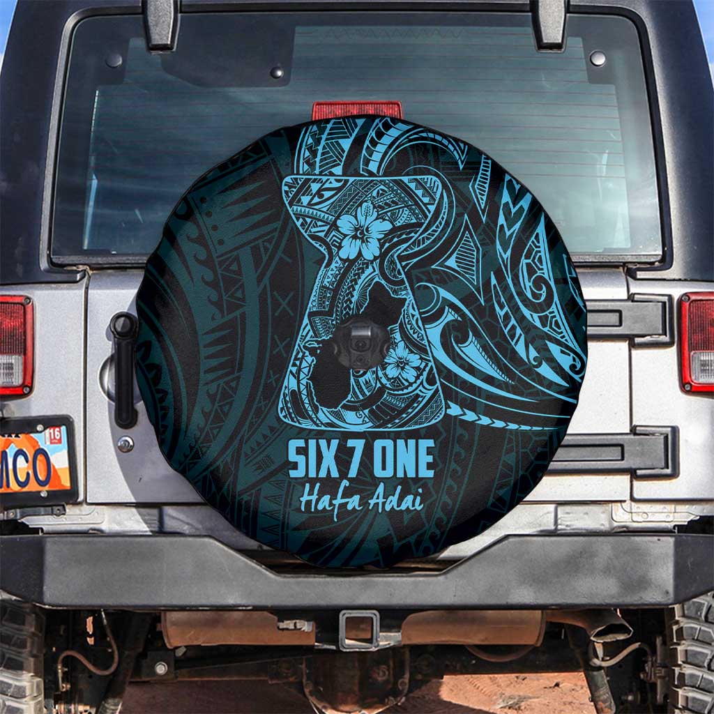 Blue Guam Latte Stone Tribal Tattoo Spare Tire Cover Hafa Adai Six 7 One