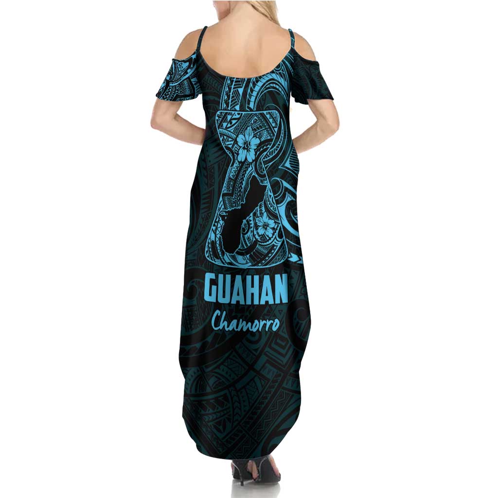 Blue Guam Latte Stone Tribal Tattoo Summer Maxi Dress Hafa Adai Six 7 One