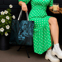 Blue Guam Latte Stone Tribal Tattoo Tote Bag Hafa Adai Six 7 One - Polynesian Pride