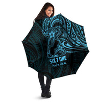 Blue Guam Latte Stone Tribal Tattoo Umbrella Hafa Adai Six 7 One - Polynesian Pride