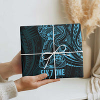 Blue Guam Latte Stone Tribal Tattoo Wrapping Paper Hafa Adai Six 7 One - Polynesian Pride