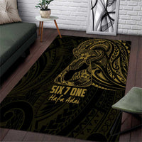 Gold Guam Latte Stone Tribal Tattoo Area Rug Hafa Adai Six 7 One