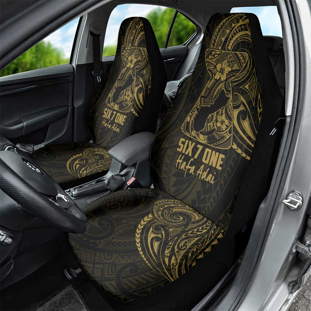 Gold Guam Latte Stone Tribal Tattoo Car Seat Cover Hafa Adai Six 7 One