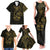 Gold Guam Latte Stone Tribal Tattoo Family Matching Tank Maxi Dress and Hawaiian Shirt Hafa Adai Six 7 One