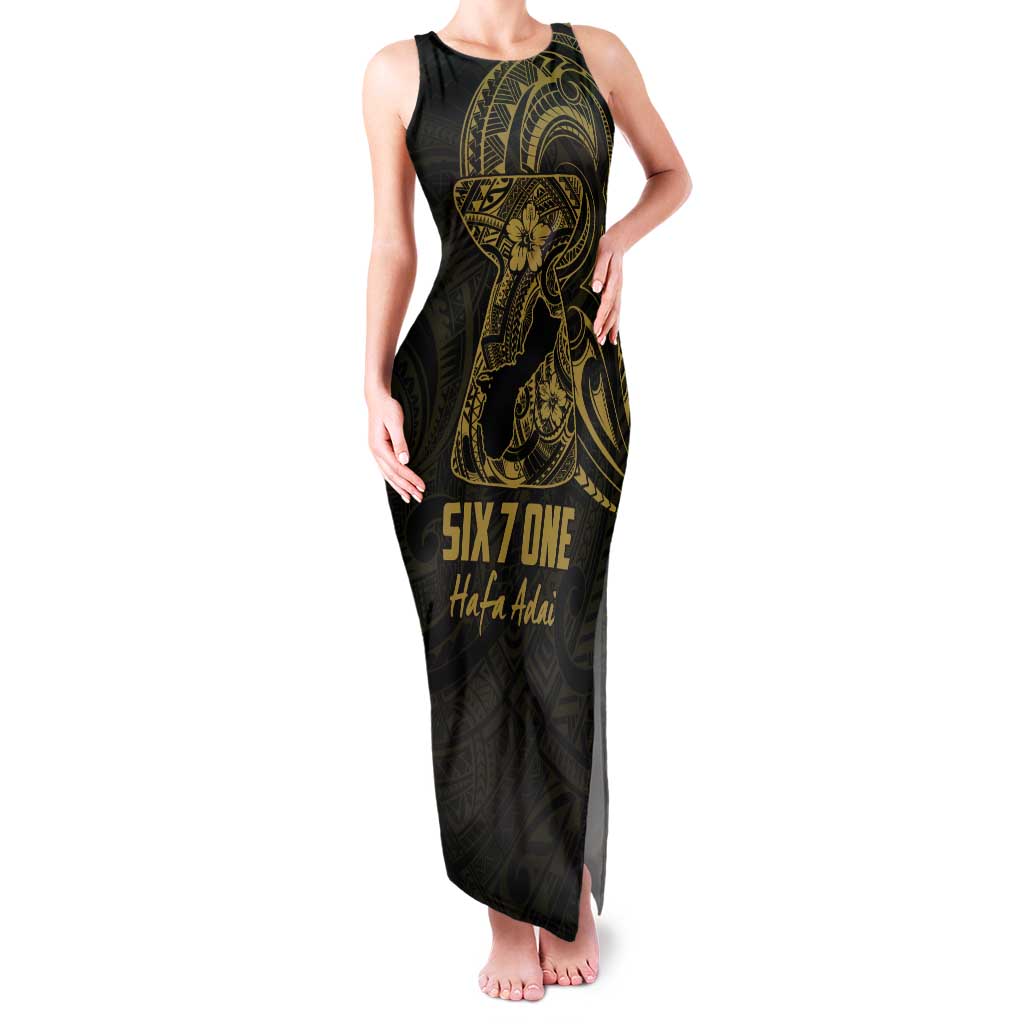 Gold Guam Latte Stone Tribal Tattoo Family Matching Tank Maxi Dress and Hawaiian Shirt Hafa Adai Six 7 One