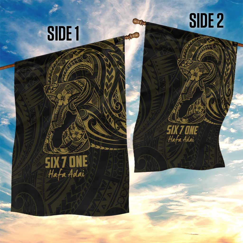 Gold Guam Latte Stone Tribal Tattoo Garden Flag Hafa Adai Six 7 One