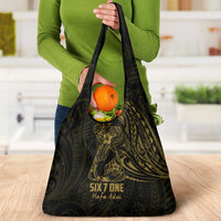 Gold Guam Latte Stone Tribal Tattoo Grocery Bag Hafa Adai Six 7 One