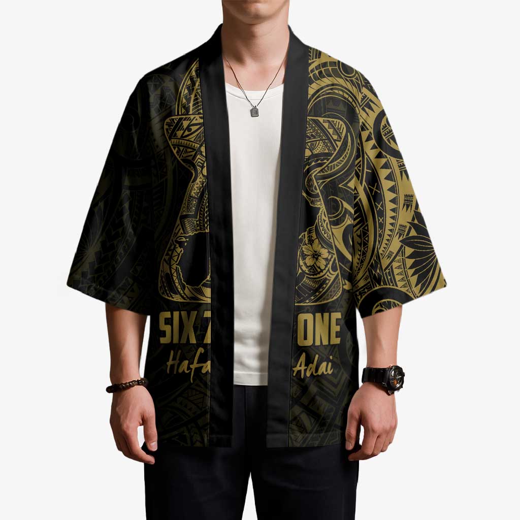Gold Guam Latte Stone Tribal Tattoo Kimono Hafa Adai Six 7 One - Polynesian Pride