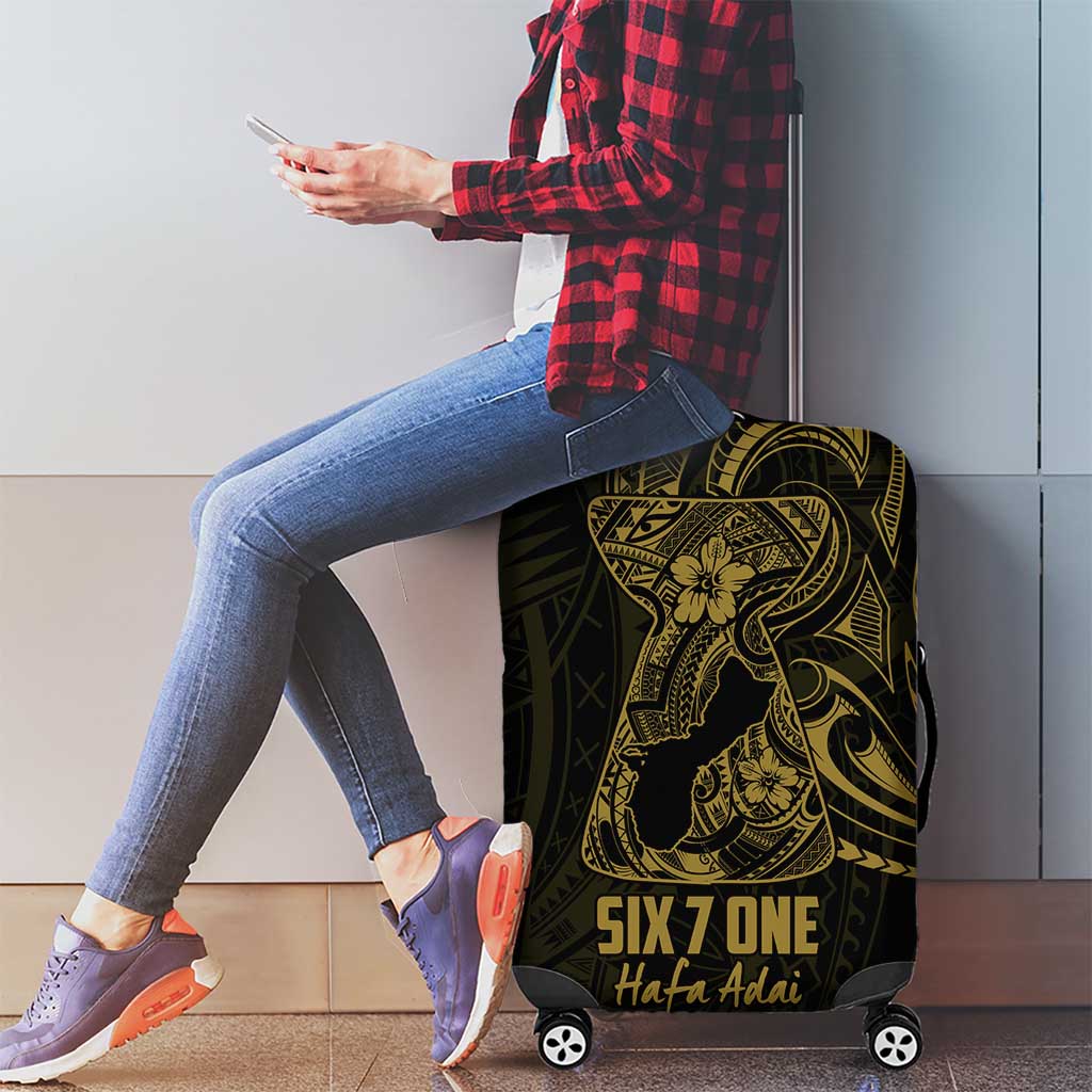 Gold Guam Latte Stone Tribal Tattoo Luggage Cover Hafa Adai Six 7 One