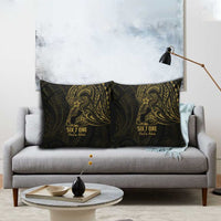 Gold Guam Latte Stone Tribal Tattoo Pillow Cover Hafa Adai Six 7 One - Polynesian Pride