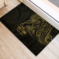 Gold Guam Latte Stone Tribal Tattoo Rubber Doormat Hafa Adai Six 7 One
