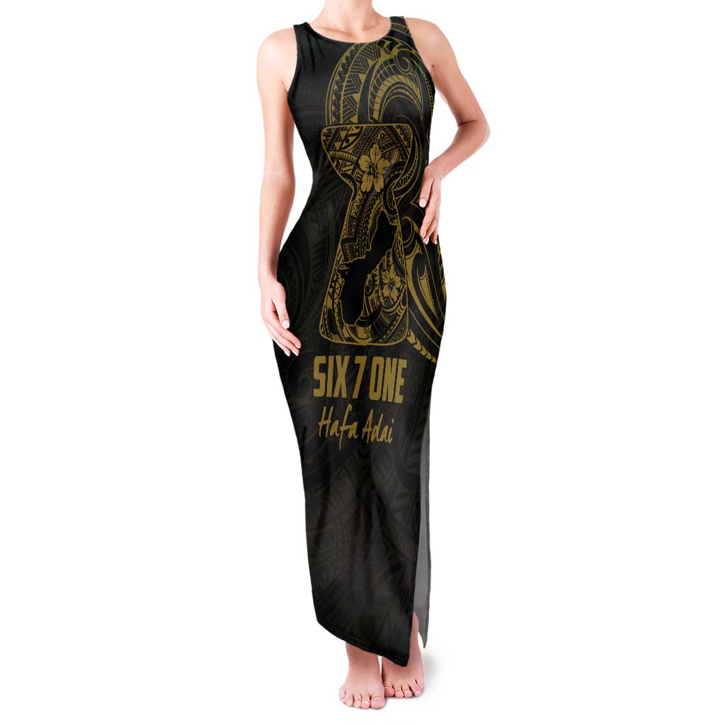 Gold Guam Latte Stone Tribal Tattoo Tank Maxi Dress Hafa Adai Six 7 One