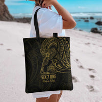 Gold Guam Latte Stone Tribal Tattoo Tote Bag Hafa Adai Six 7 One - Polynesian Pride