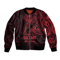 Oxblood Guam Latte Stone Tribal Tattoo Bomber Jacket Hafa Adai Six 7 One