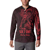 Oxblood Guam Latte Stone Tribal Tattoo Button Sweatshirt Hafa Adai Six 7 One