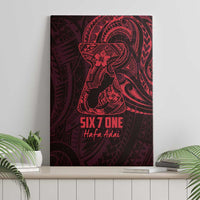 Oxblood Guam Latte Stone Tribal Tattoo Canvas Wall Art Hafa Adai Six 7 One
