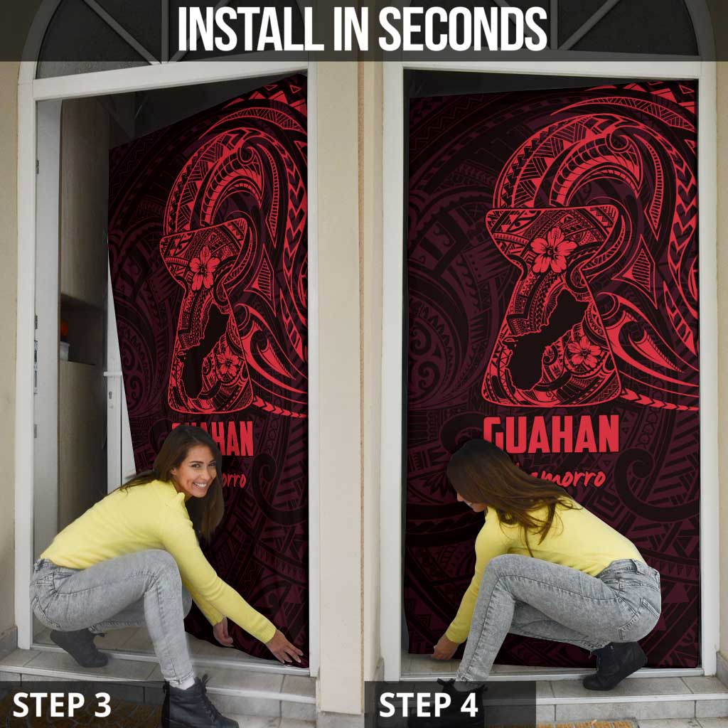 Oxblood Guam Latte Stone Tribal Tattoo Door Cover Hafa Adai Six 7 One - Polynesian Pride