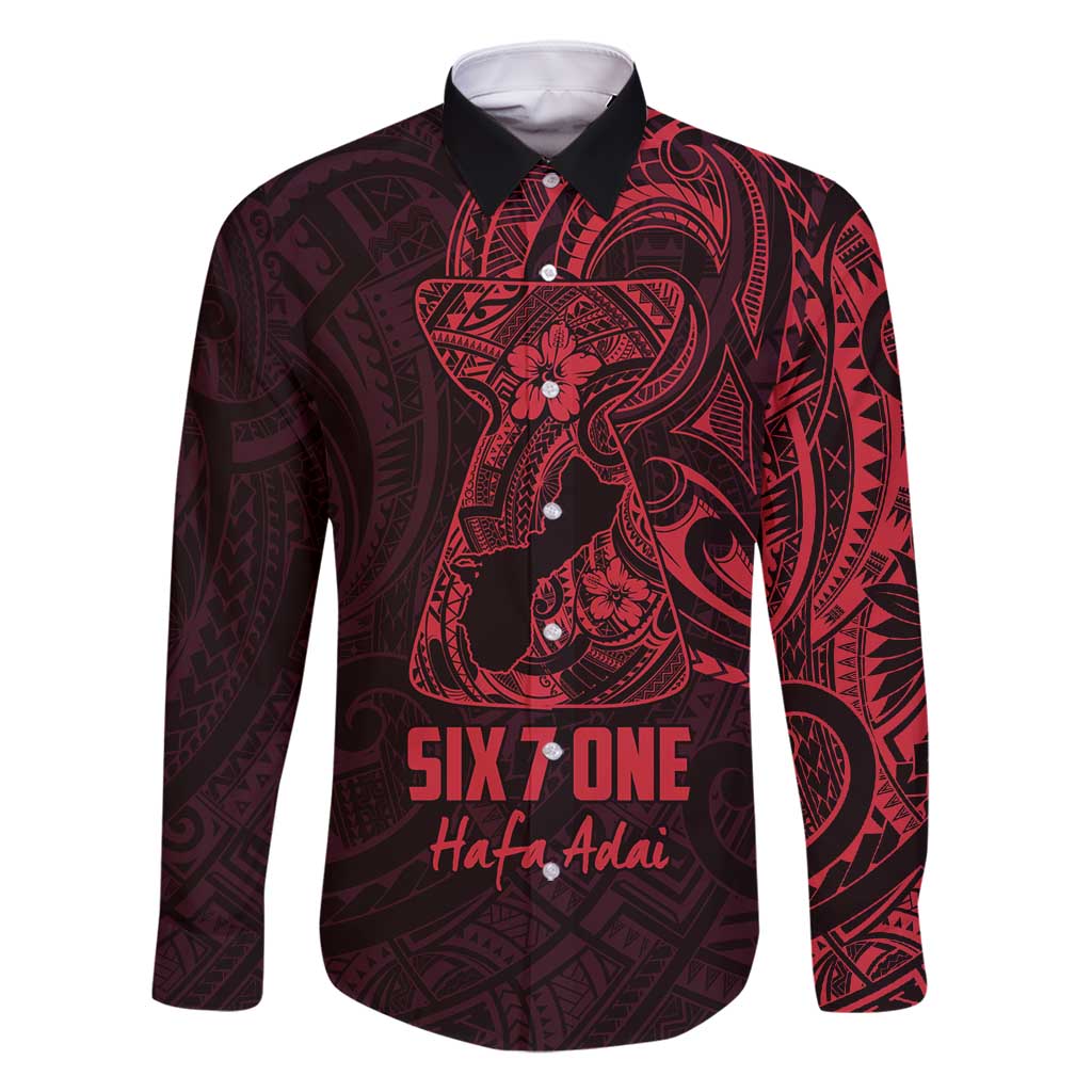 Oxblood Guam Latte Stone Tribal Tattoo Family Matching Mermaid Dress and Hawaiian Shirt Hafa Adai Six 7 One