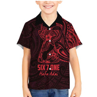 Oxblood Guam Latte Stone Tribal Tattoo Family Matching Mermaid Dress and Hawaiian Shirt Hafa Adai Six 7 One