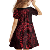 Oxblood Guam Latte Stone Tribal Tattoo Family Matching Short Sleeve Bodycon Dress and Hawaiian Shirt Hafa Adai Six 7 One