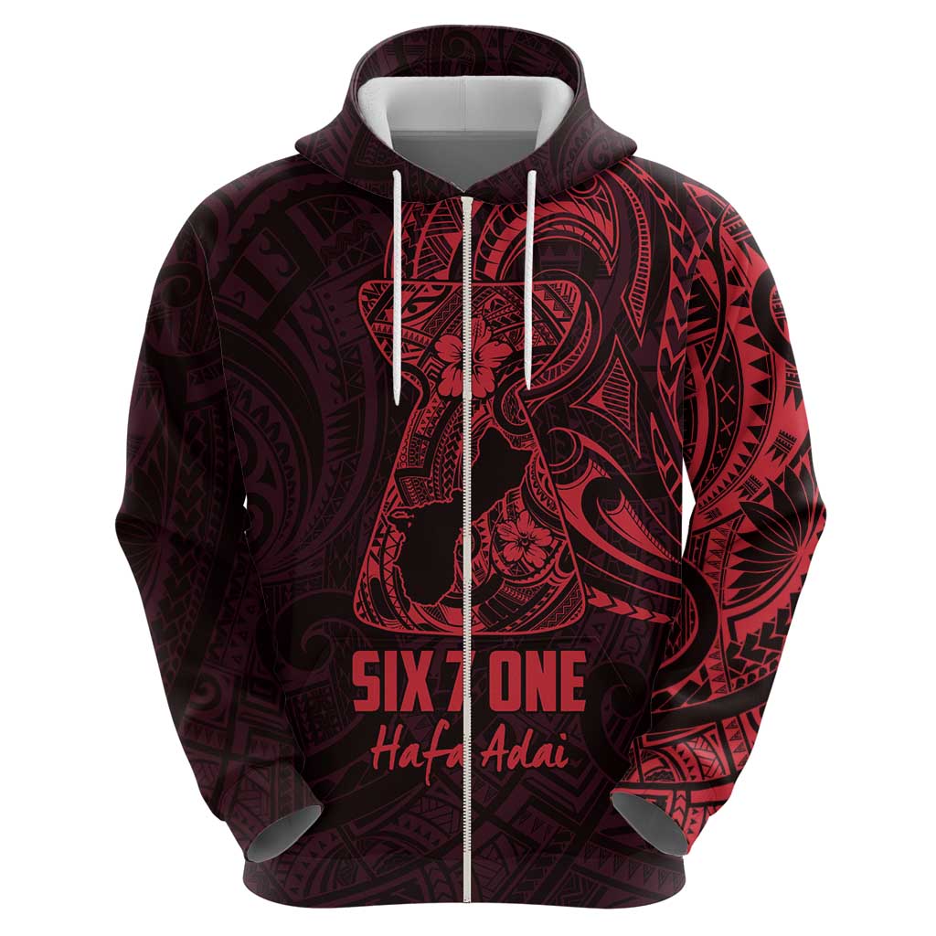 Oxblood Guam Latte Stone Tribal Tattoo Hoodie Hafa Adai Six 7 One