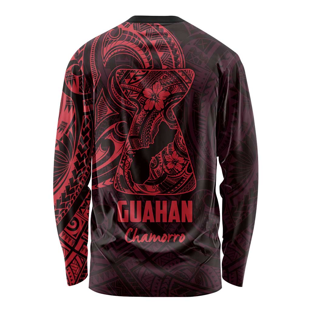 Oxblood Guam Latte Stone Tribal Tattoo Long Sleeve Shirt Hafa Adai Six 7 One