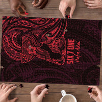 Oxblood Guam Latte Stone Tribal Tattoo Puzzle Hafa Adai Six 7 One - Polynesian Pride