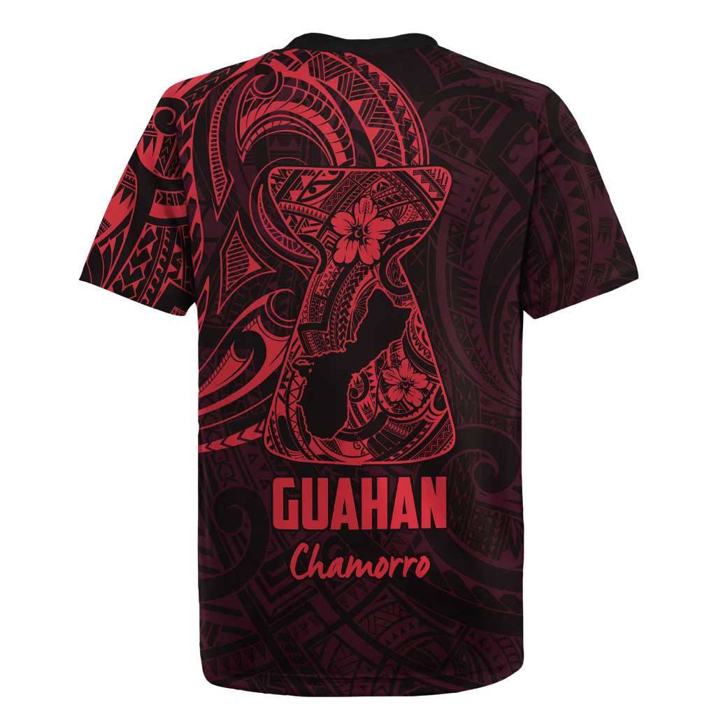 Oxblood Guam Latte Stone Tribal Tattoo Rugby Jersey Hafa Adai Six 7 One