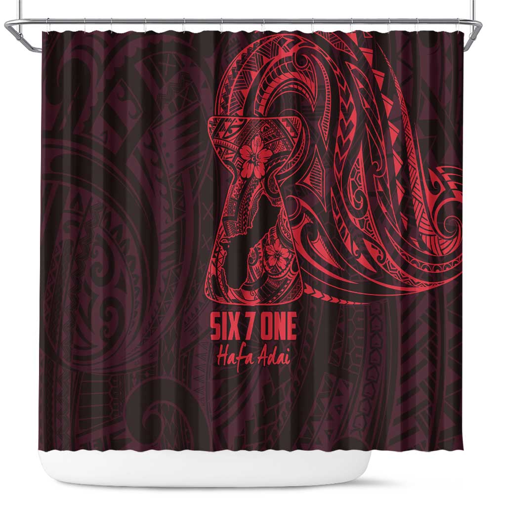 Oxblood Guam Latte Stone Tribal Tattoo Shower Curtain Hafa Adai Six 7 One