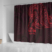 Oxblood Guam Latte Stone Tribal Tattoo Shower Curtain Hafa Adai Six 7 One