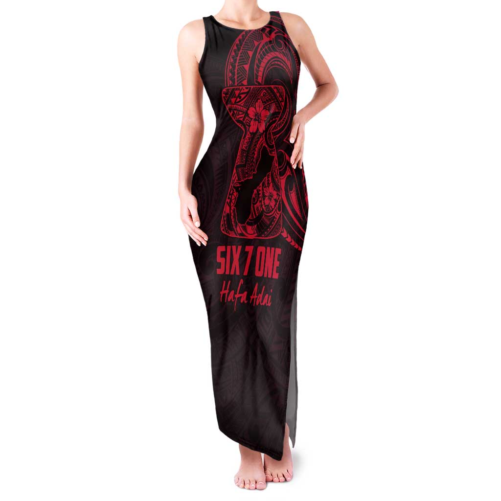 Oxblood Guam Latte Stone Tribal Tattoo Tank Maxi Dress Hafa Adai Six 7 One