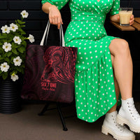 Oxblood Guam Latte Stone Tribal Tattoo Tote Bag Hafa Adai Six 7 One - Polynesian Pride