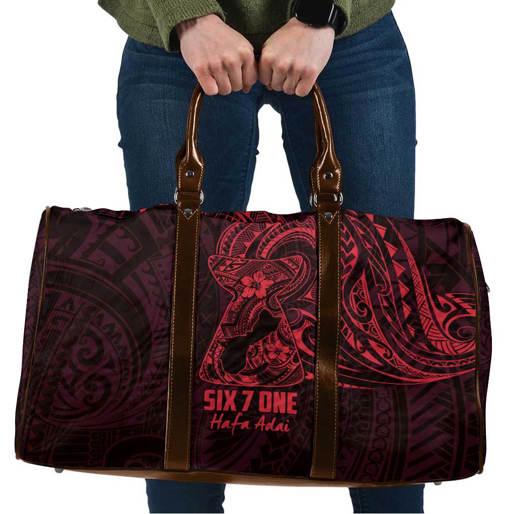 Oxblood Guam Latte Stone Tribal Tattoo Travel Bag Hafa Adai Six 7 One - Polynesian Pride