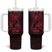 Oxblood Guam Latte Stone Tribal Tattoo Tumbler With Handle Hafa Adai Six 7 One
