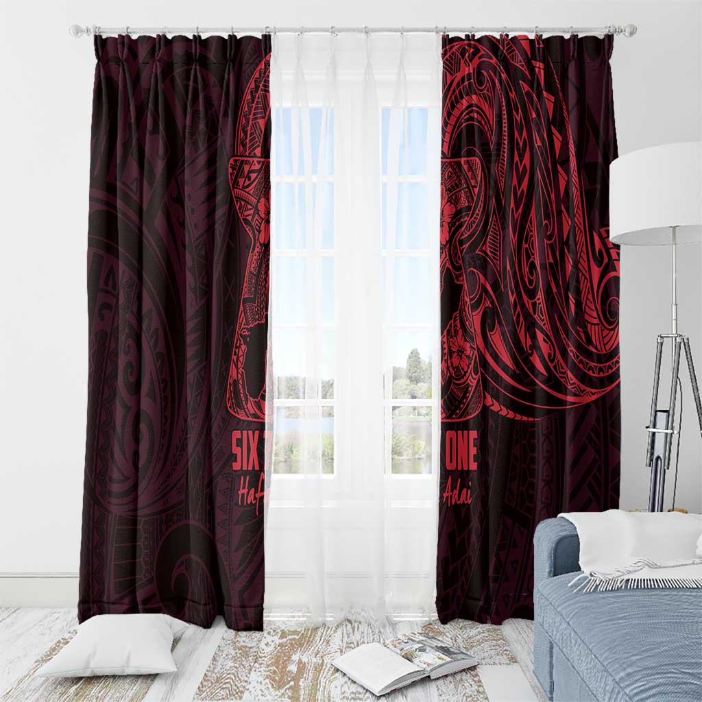 Oxblood Guam Latte Stone Tribal Tattoo Window Curtain Hafa Adai Six 7 One