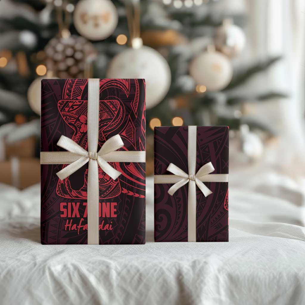 Oxblood Guam Latte Stone Tribal Tattoo Wrapping Paper Hafa Adai Six 7 One - Polynesian Pride