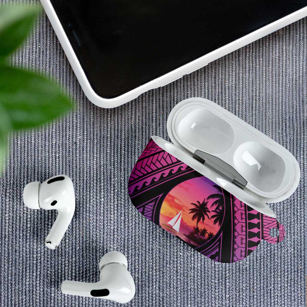 Guam Chamorro Artsy AirPods Case Guahan Sunset Beach - Polynesian Pride