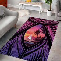 Guam Chamorro Artsy Area Rug Guahan Sunset Beach
