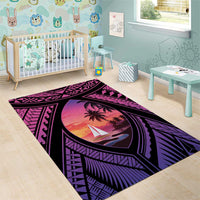 Guam Chamorro Artsy Area Rug Guahan Sunset Beach