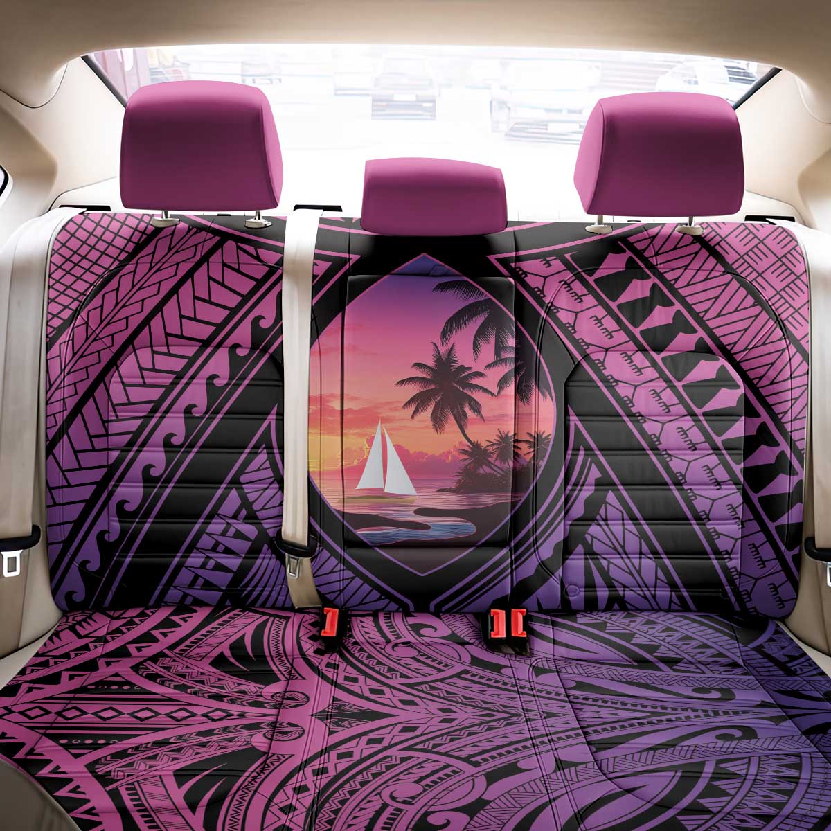 Guam Chamorro Artsy Back Car Seat Cover Guahan Sunset Beach