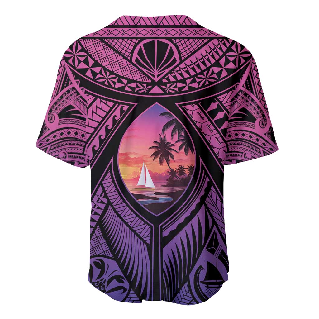 Guam Chamorro Artsy Baseball Jersey Guahan Sunset Beach