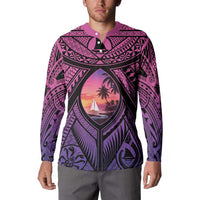 Guam Chamorro Artsy Button Sweatshirt Guahan Sunset Beach