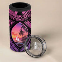 Guam Chamorro Artsy 4 in 1 Can Cooler Tumbler Guahan Sunset Beach
