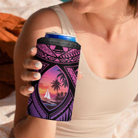 Guam Chamorro Artsy 4 in 1 Can Cooler Tumbler Guahan Sunset Beach